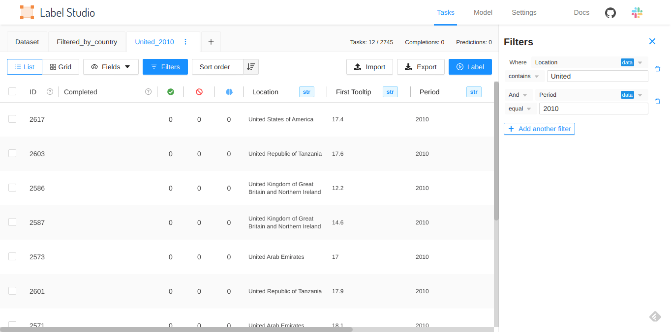 Filter can help focus on specific data slices